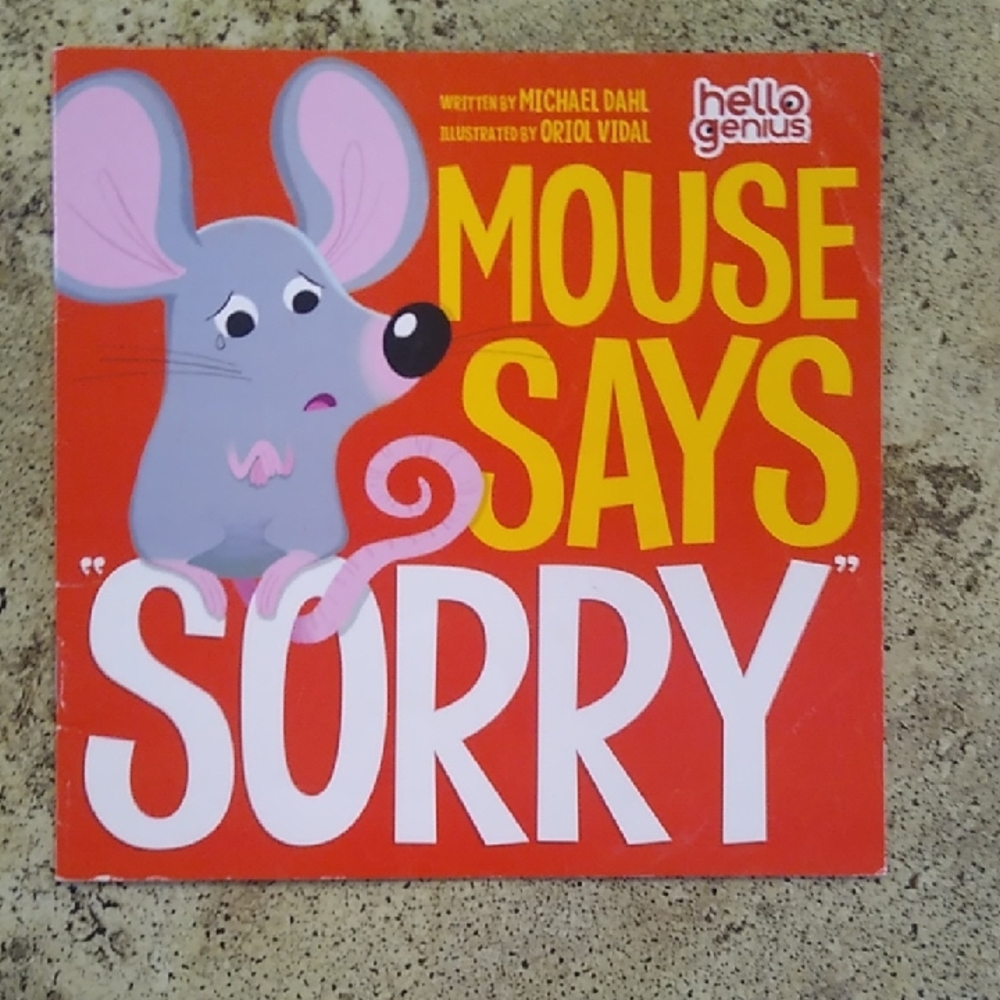 Mouse Says Sorry Children's Picture Book Daycare Home School Classroom Preschool